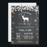 Woodland Deer Winter Boy Baby Shower Invitation<br><div class="desc">Woodland Deer Winter Boy Baby Shower Invitation. White Snowflake. Boy Baby Shower Invitation. Blue Winter Holiday Baby Shower Invite. Chalkboard Background. Black and White. For further customization,  please click the "Customize it" button and use our design tool to modify this template.</div>