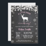 Woodland Deer Winter Girl Baby Shower Invitation<br><div class="desc">Woodland Deer Winter Girl Baby Shower Invitation. White Snowflake. Boy Baby Shower Invitation. Pink Winter Holiday Baby Shower Invite. Chalkboard Background. Black and White. For further customization,  please click the "Customize it" button and use our design tool to modify this template.</div>