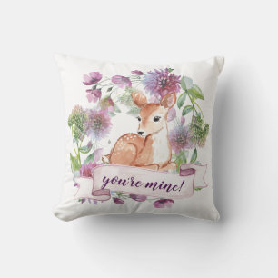 Woodland Deer you're mine Throw Pillow