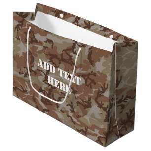 Woodland Desert Military Camouflage Large Gift Bag