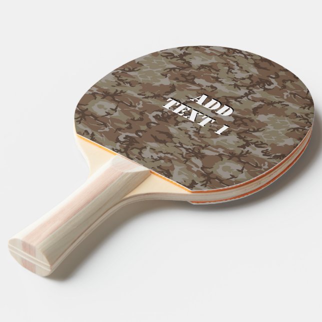 Woodland Desert Military Camouflage Ping Pong Paddle (Front Angle)