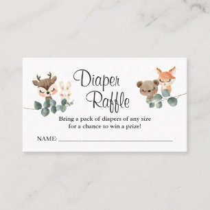 Woodland Diaper raffle ticket baby shower