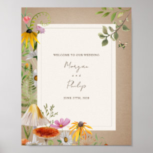 Woodland Elegant Forest Cardstock Wedding Welcome Poster