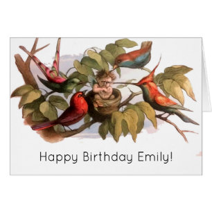 Woodland Elf in Nest: Antique Bird Sprite Fairy