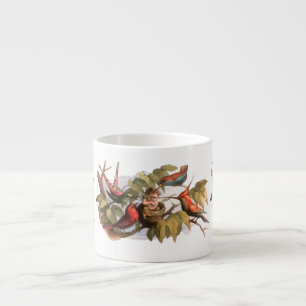 Woodland Elf in Nest: Antique Bird Sprite Fairy Espresso Cup