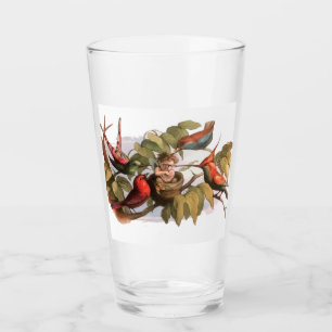Woodland Elf in Nest: Antique Bird Sprite Fairy Glass