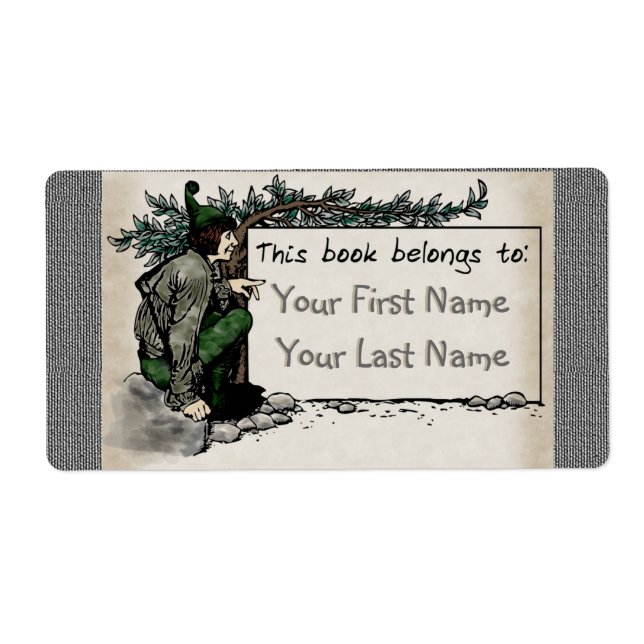 Woodland Elf (Personalized Bookplate) (Front)