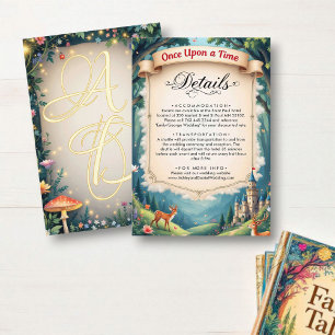 Woodland Enchanted Forest Castle Fairytale Wedding Enclosure Card