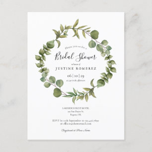 Woodland Eucalyptus Greenery Bridal Shower Invite