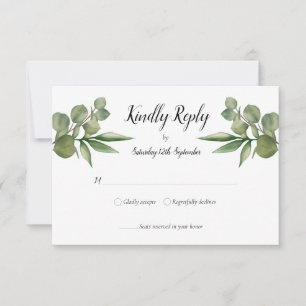 Woodland Eucalyptus Greenery Wedding RSVP
