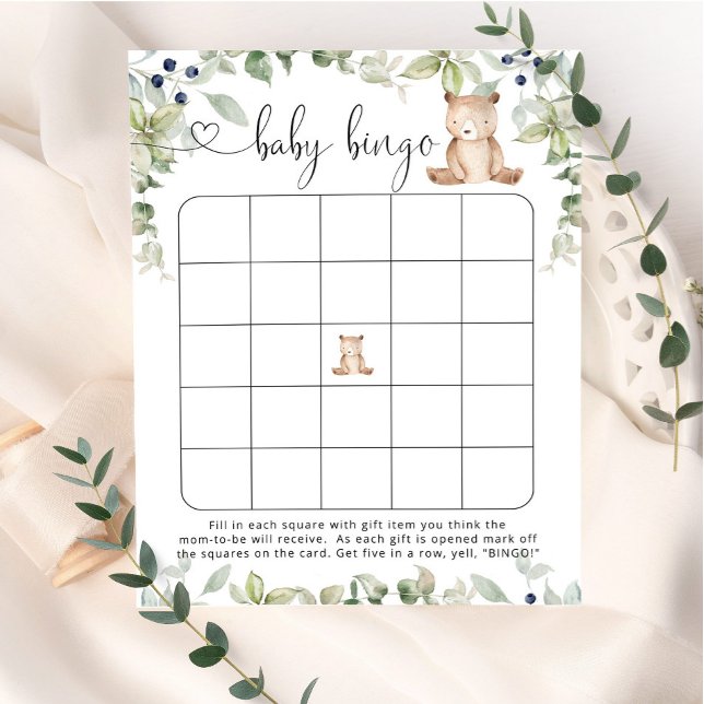 Woodland eucalyptus little bear bingo game (Creator Uploaded)