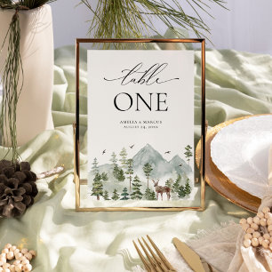 Woodland Evergreen Table Number