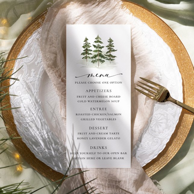 Woodland Evergreen Wedding Menu (Creator Uploaded)