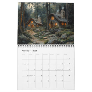 Woodland Fairy Forest Cottages Calendar