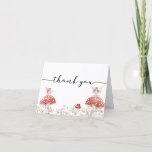 Woodland Fairy Mushroom Thank You Card