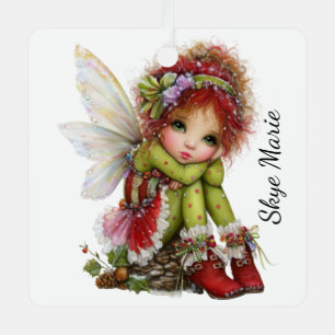 Woodland Fairy's Holiday Daydream Metal Ornament