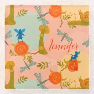 Woodland Fairytale personalized Glass Coaster