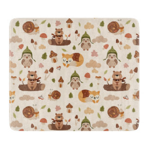 Woodland Fall Animals Light Autumn Fox Deer Owl Ra Cutting Board
