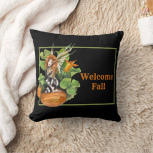 Woodland Fall Harvest Elf  Throw Pillow