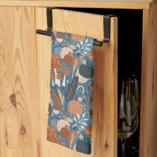 Woodland Fall Pumpkins Kitchen Towel