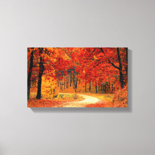 woodland fall trail wrapped canvas