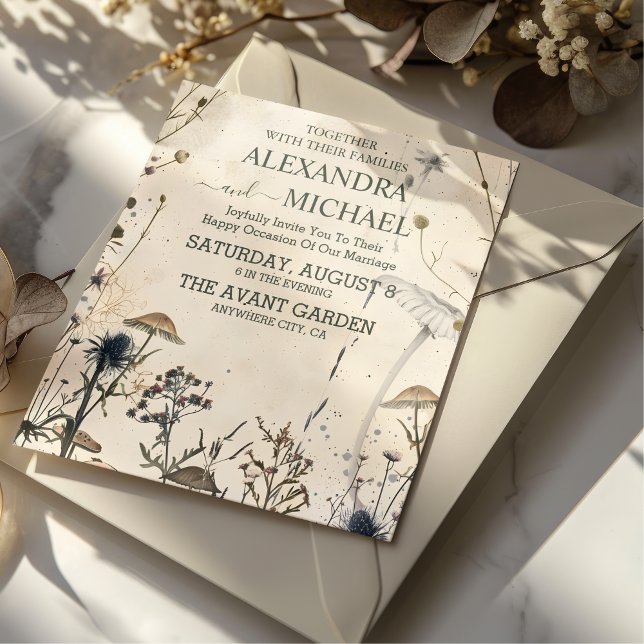 Woodland Fall Watercolor Mushroom Wedding Invitation (Creator Uploaded)