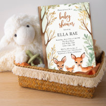 Woodland Family Baby Shower Invitation