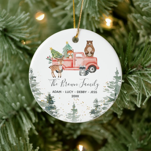 Woodland Family Christmas House Ornament Gift (Tree)