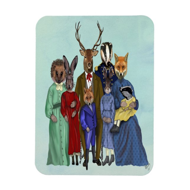 Woodland Family Magnet (Vertical)