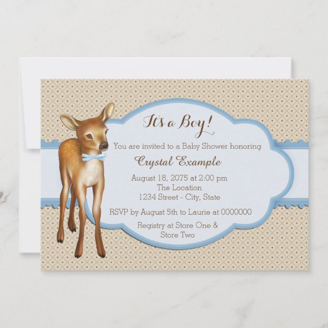 Woodland Fawn Baby Shower Invitation (Front)