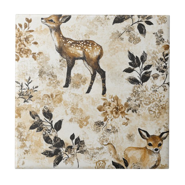 Woodland Fawn Nursery Pattern Tile (Front)