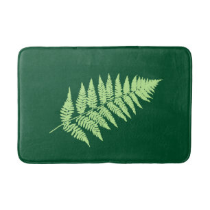 Woodland Fern 1, Emerald and Light Green Bath Mat