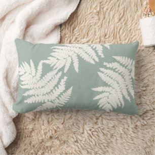 Woodland Fern Leaf Custom Background Colours  Lumbar Pillow