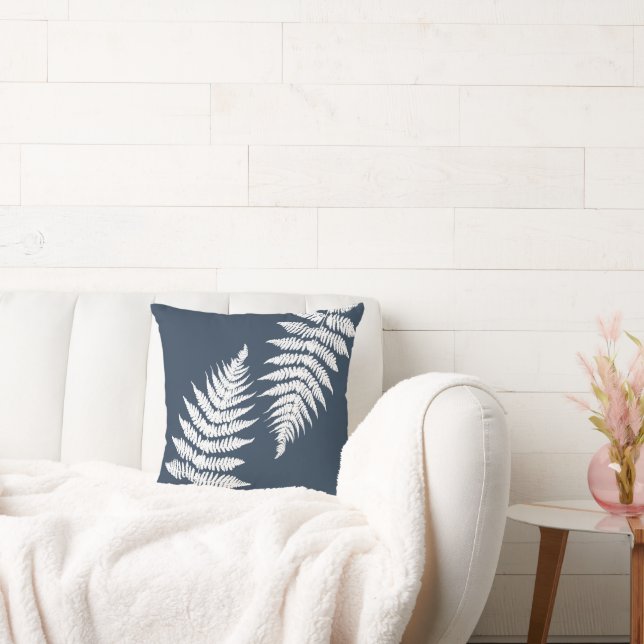 Woodland Fern Leaf Custom Background Colours  Throw Pillow (Couch)
