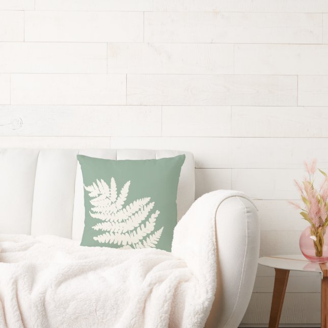 Woodland Fern Leaf Custom Background Colours  Throw Pillow (Couch)