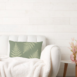 Woodland Fern Leves  Custom Background Colours  Lumbar Pillow