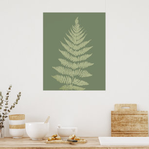 Woodland Fern Leves  Custom Background Colours  Poster