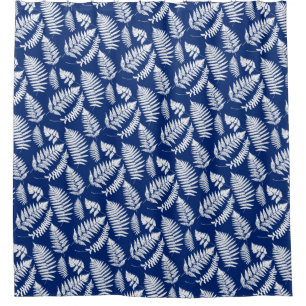 Woodland Fern Pattern, Cobalt Blue and White