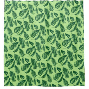 Woodland Fern Pattern, Emerald and Light Green