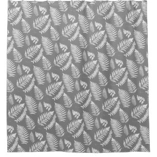 Woodland Fern Pattern, Grey / Grey and White