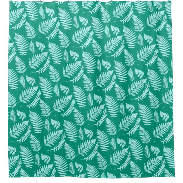 Woodland Fern Pattern, Turquoise and Aqua Shower C (Front)