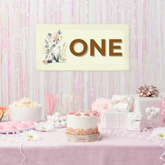 Woodland First Birthday High Chair Banner