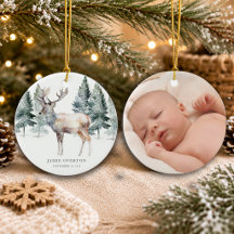 Woodland first Christmas With Baby Photo