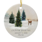 Woodland First Christmas with Birth Stats Photo