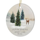 Woodland First Christmas with Birth Stats Photo 