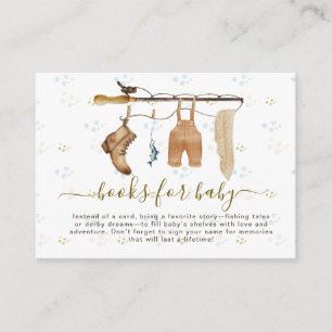 Woodland Fishing Theme Books for Baby Shower Card 