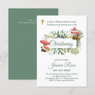 Woodland Floor Christening Invites Baptism 