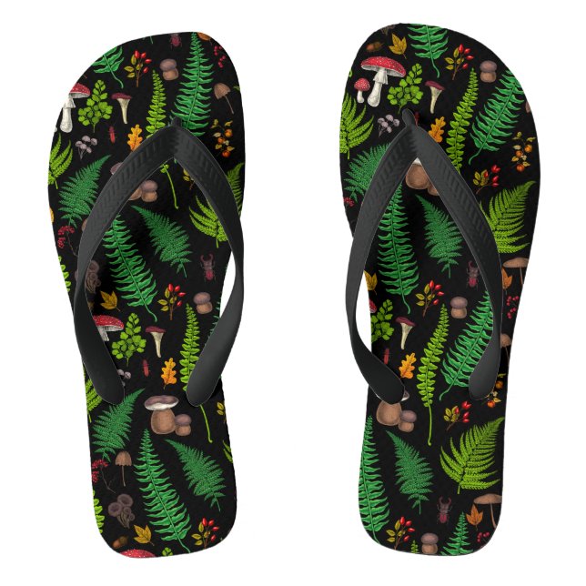 Woodland flora and fauna flip flops (Footbed)
