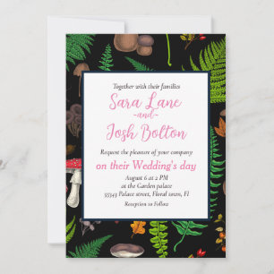 Woodland flora and fauna invitation