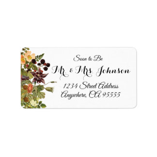 Woodland floral Large Address Labels